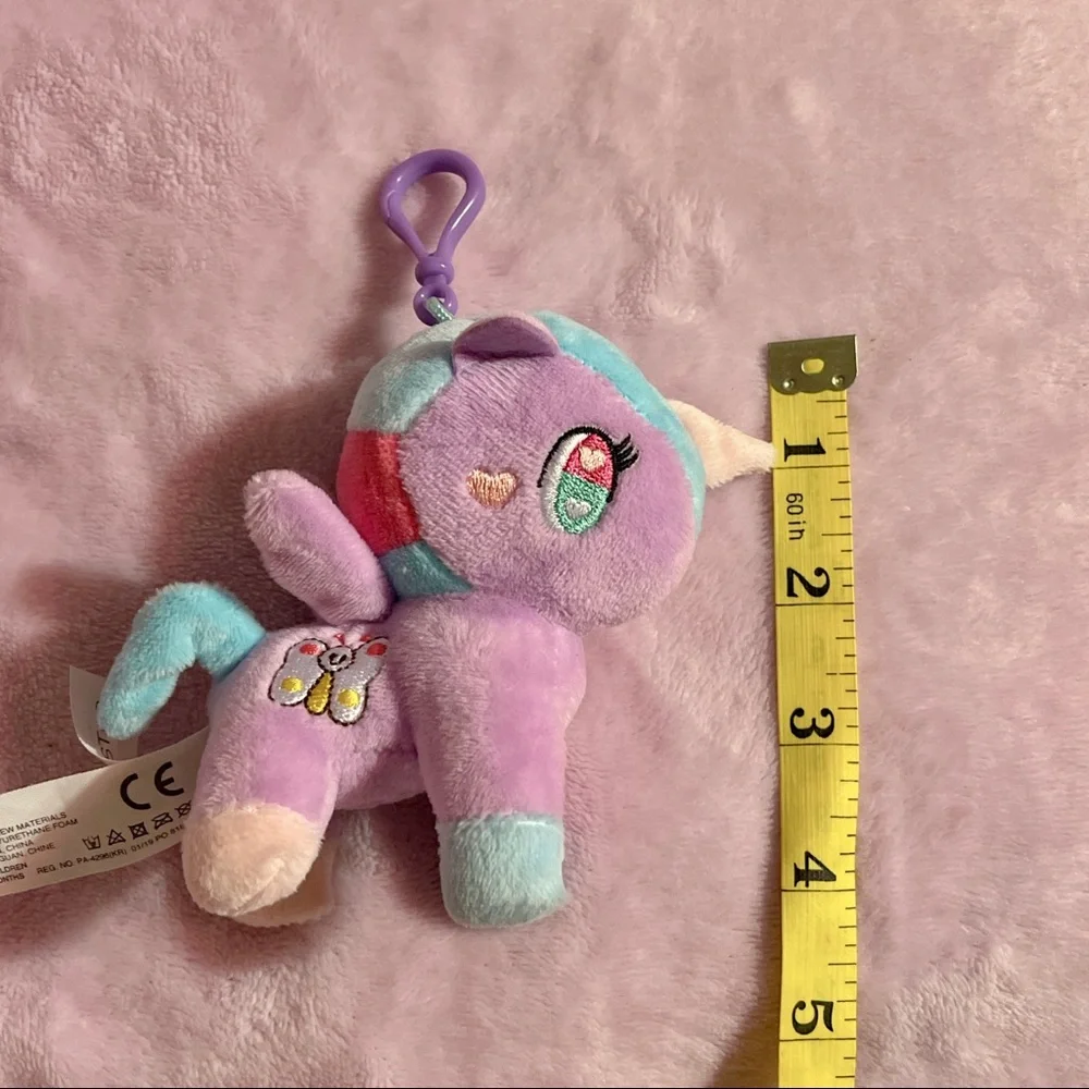 Tokidoki Neon Star Lily Violet Unicorno Plush Key Bag Clip-On NWOT - Picture 6 of 6